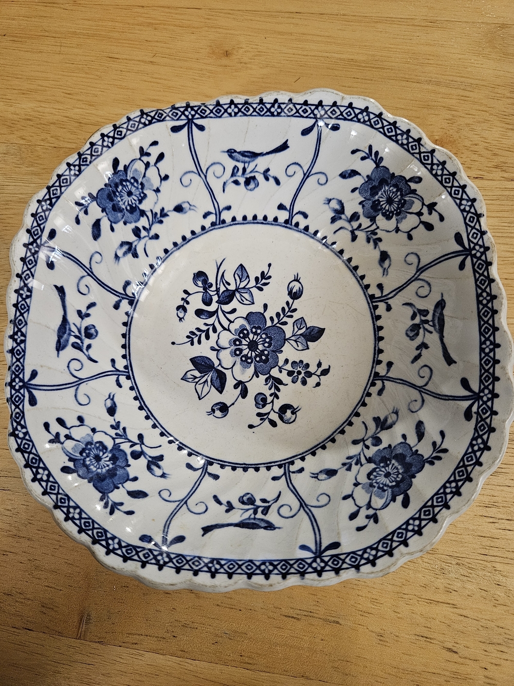 Johnson Brothers Indies Blue White Ironstone Bowls Set of 2 Vintage